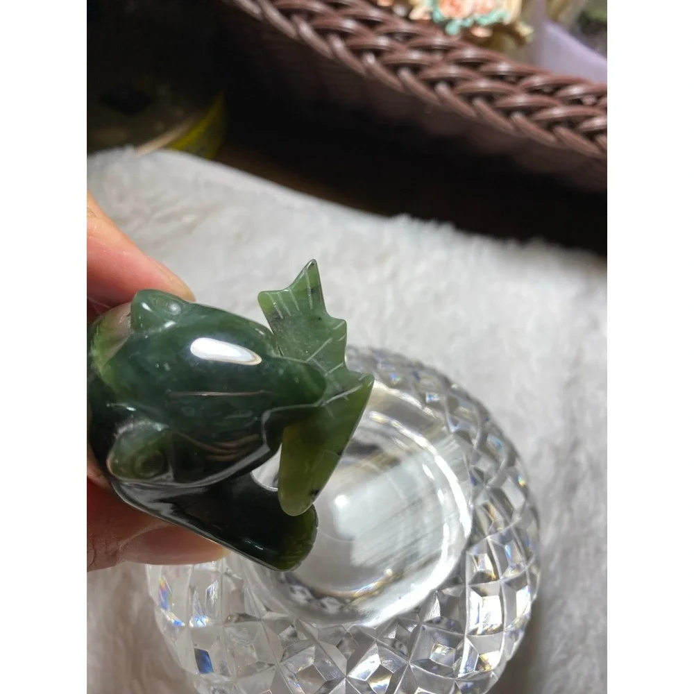 Elephant with a fish on‎ his mouth jade figurine